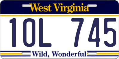 WV license plate 1OL745