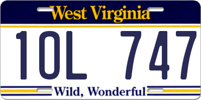 WV license plate 1OL747