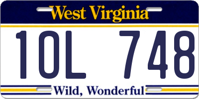 WV license plate 1OL748
