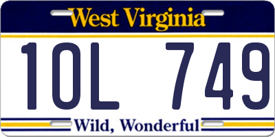 WV license plate 1OL749