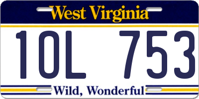 WV license plate 1OL753