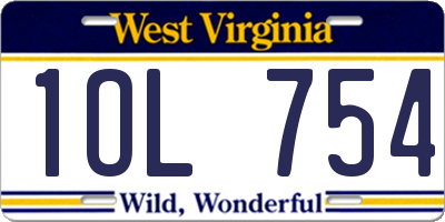 WV license plate 1OL754