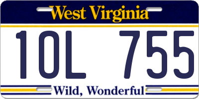WV license plate 1OL755
