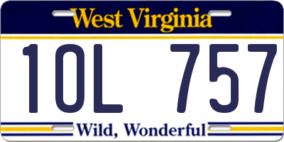 WV license plate 1OL757