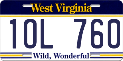 WV license plate 1OL760