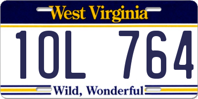 WV license plate 1OL764