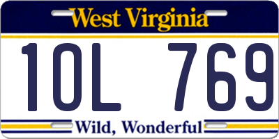 WV license plate 1OL769