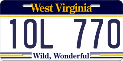 WV license plate 1OL770