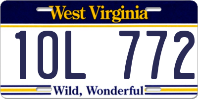 WV license plate 1OL772