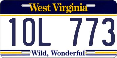 WV license plate 1OL773