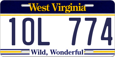 WV license plate 1OL774