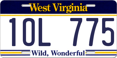 WV license plate 1OL775