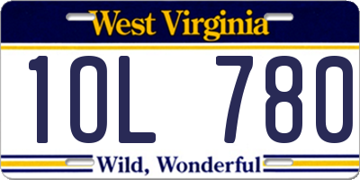 WV license plate 1OL780