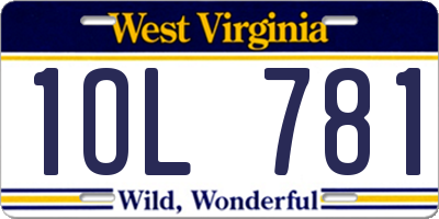 WV license plate 1OL781