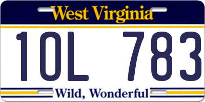 WV license plate 1OL783