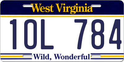 WV license plate 1OL784