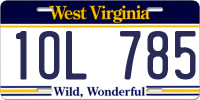 WV license plate 1OL785