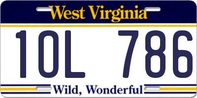 WV license plate 1OL786