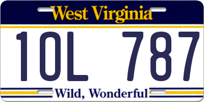 WV license plate 1OL787