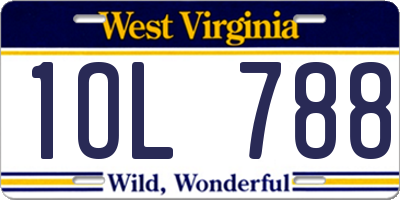 WV license plate 1OL788