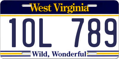 WV license plate 1OL789