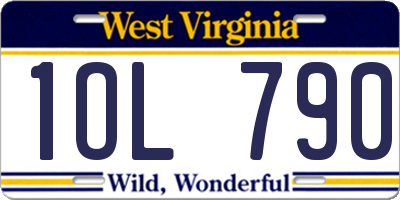 WV license plate 1OL790