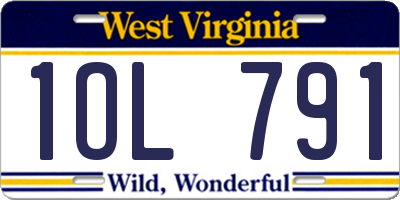 WV license plate 1OL791