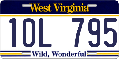 WV license plate 1OL795