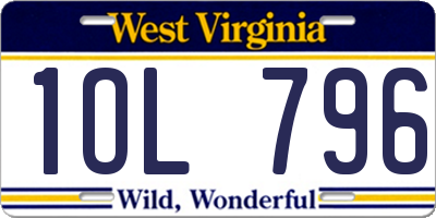WV license plate 1OL796
