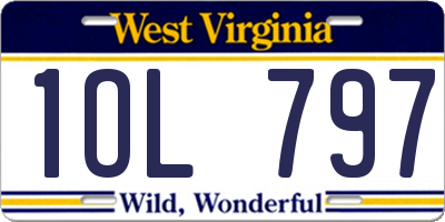 WV license plate 1OL797