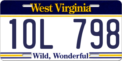 WV license plate 1OL798