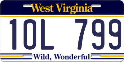 WV license plate 1OL799