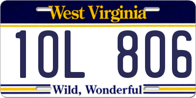 WV license plate 1OL806