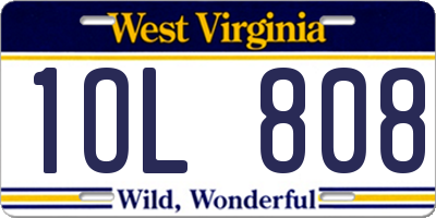 WV license plate 1OL808