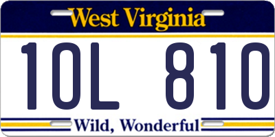 WV license plate 1OL810