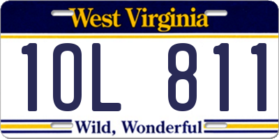 WV license plate 1OL811