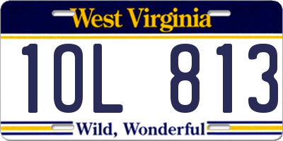 WV license plate 1OL813