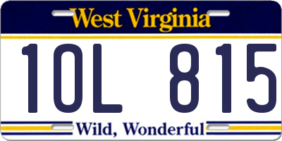 WV license plate 1OL815