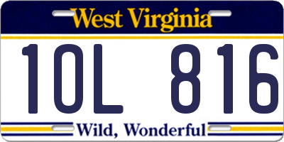 WV license plate 1OL816