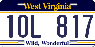 WV license plate 1OL817