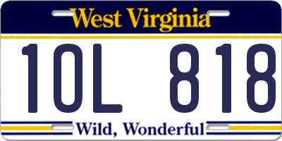WV license plate 1OL818