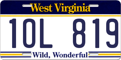 WV license plate 1OL819