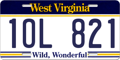 WV license plate 1OL821