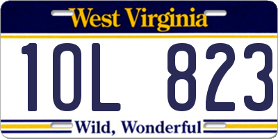 WV license plate 1OL823