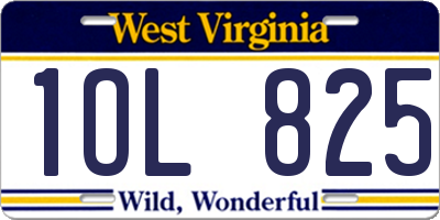 WV license plate 1OL825