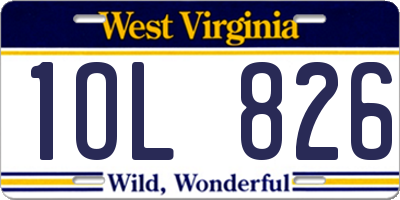 WV license plate 1OL826