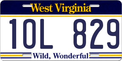 WV license plate 1OL829