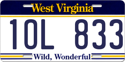 WV license plate 1OL833