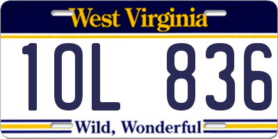 WV license plate 1OL836