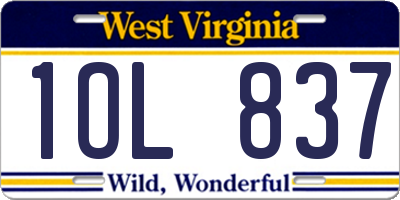 WV license plate 1OL837